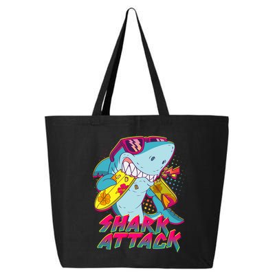 Funny Retro 80s Shark Attack 25L Jumbo Tote