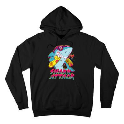 Funny Retro 80s Shark Attack Tall Hoodie