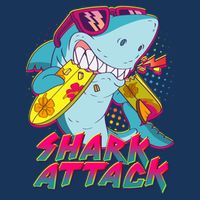Funny Retro 80s Shark Attack Infant Baby Jersey Bodysuit