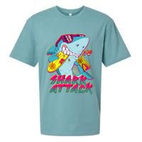Funny Retro 80s Shark Attack Sueded Cloud Jersey T-Shirt