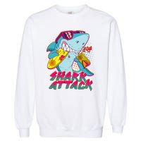 Funny Retro 80s Shark Attack Garment-Dyed Sweatshirt