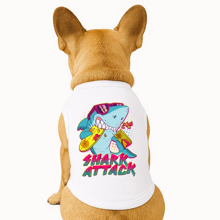 Funny Retro 80s Shark Attack Doggie Tank
