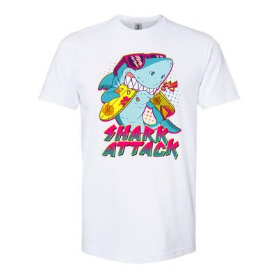 Funny Retro 80s Shark Attack Softstyle® CVC T-Shirt