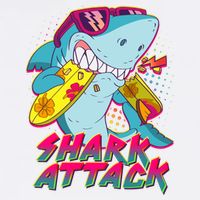 Funny Retro 80s Shark Attack Performance Shirt