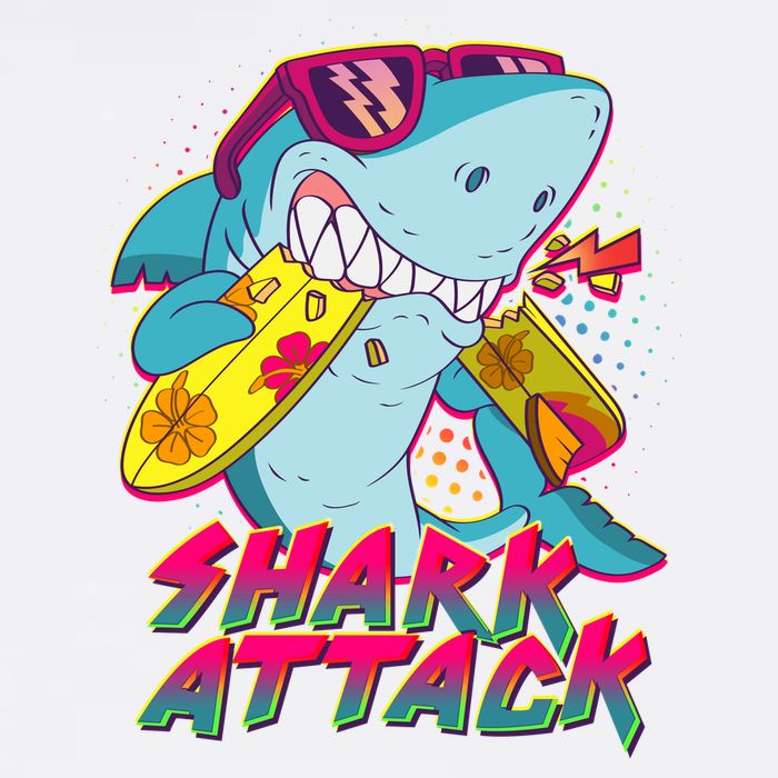 Funny Retro 80s Shark Attack Performance Shirt