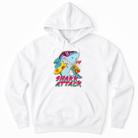 Funny Retro 80s Shark Attack Hoodie