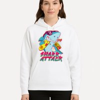 Funny Retro 80s Shark Attack Hoodie