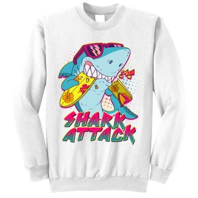 Funny Retro 80s Shark Attack Sweatshirt