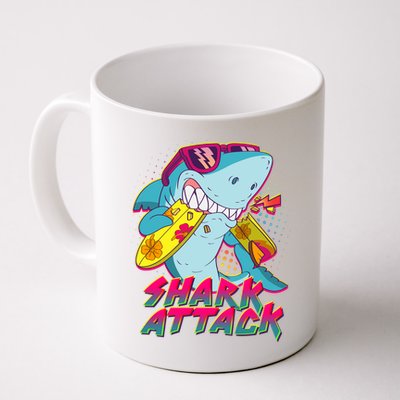 Funny Retro 80s Shark Attack Mug