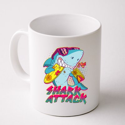 Funny Retro 80s Shark Attack Coffee Mug