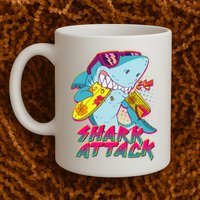 Funny Retro 80s Shark Attack Mug