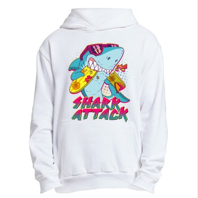 Funny Retro 80s Shark Attack Urban Pullover Hoodie