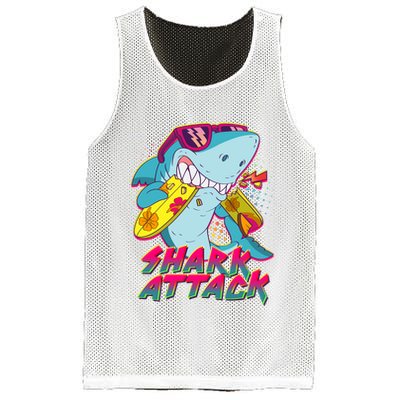Funny Retro 80s Shark Attack Mesh Reversible Basketball Jersey Tank