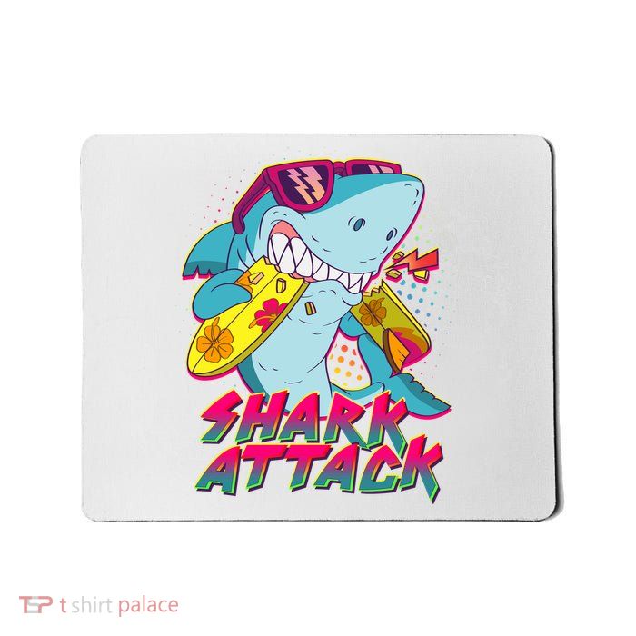Funny Retro 80s Shark Attack Mousepad