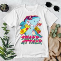 Funny Retro 80s Shark Attack Premium T-Shirt