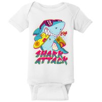 Funny Retro 80s Shark Attack Baby Bodysuit