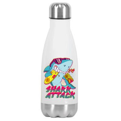 Funny Retro 80s Shark Attack Stainless Steel Insulated Water Bottle