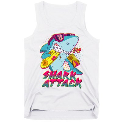 Funny Retro 80s Shark Attack Tank Top