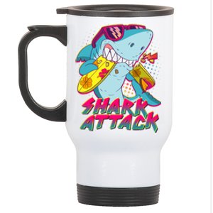 Funny Retro 80s Shark Attack Stainless Steel Travel Mug