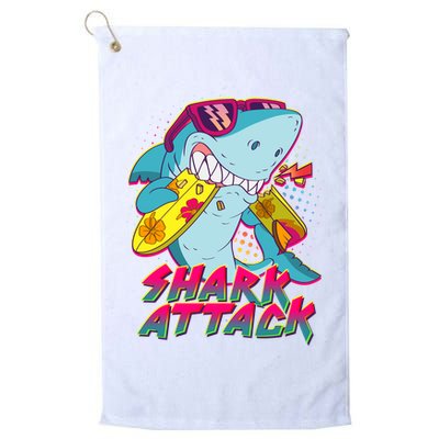Funny Retro 80s Shark Attack Golf Towel