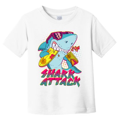 Funny Retro 80s Shark Attack Toddler T-Shirt