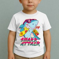 Funny Retro 80s Shark Attack Toddler T-Shirt