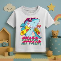 Funny Retro 80s Shark Attack Toddler T-Shirt