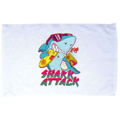 Funny Retro 80s Shark Attack Microfiber Hand Towel