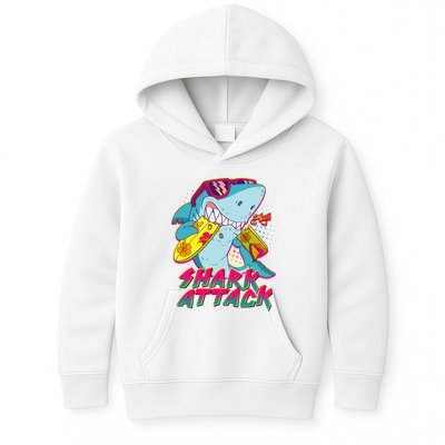 Funny Retro 80s Shark Attack Kids Hoodie