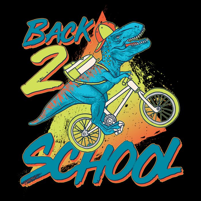 Funny Retro 80's 90's Back To 2 School TRex Dinosaur Bike City Backpack
