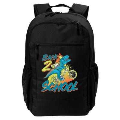 Funny Retro 80's 90's Back To 2 School TRex Dinosaur Bike Backpack
