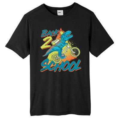 Funny Retro 80's 90's Back To 2 School TRex Dinosaur Bike Tall Fusion ChromaSoft Performance T-Shirt