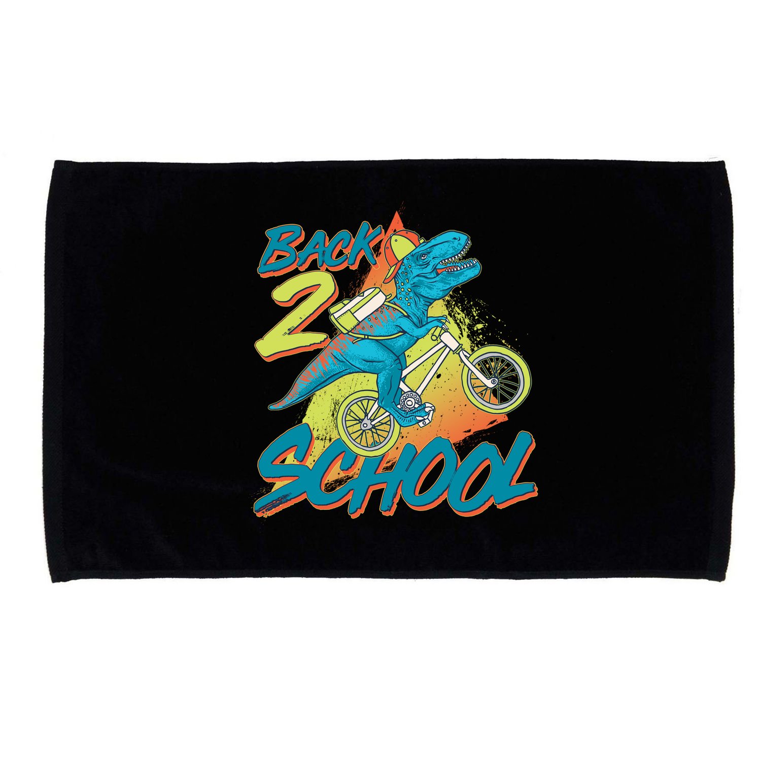 Funny Retro 80's 90's Back To 2 School TRex Dinosaur Bike Microfiber Hand Towel