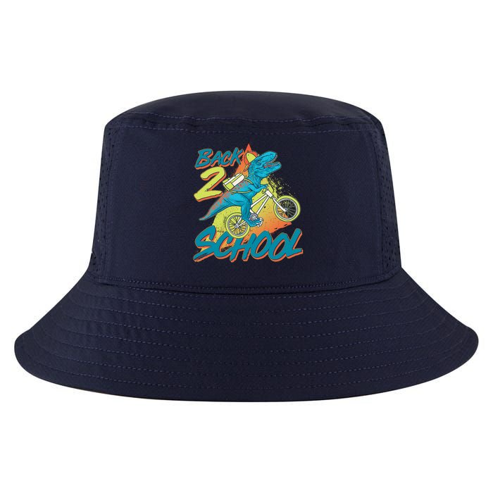 Funny Retro 80's 90's Back To 2 School TRex Dinosaur Bike Cool Comfort Performance Bucket Hat