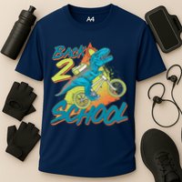 Funny Retro 80's 90's Back To 2 School TRex Dinosaur Bike Cooling Performance Crew T-Shirt