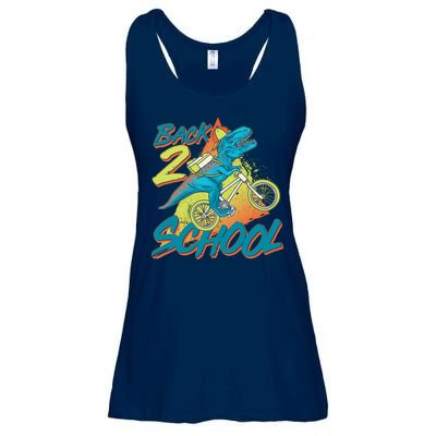 Funny Retro 80's 90's Back To 2 School TRex Dinosaur Bike Ladies Essential Flowy Tank