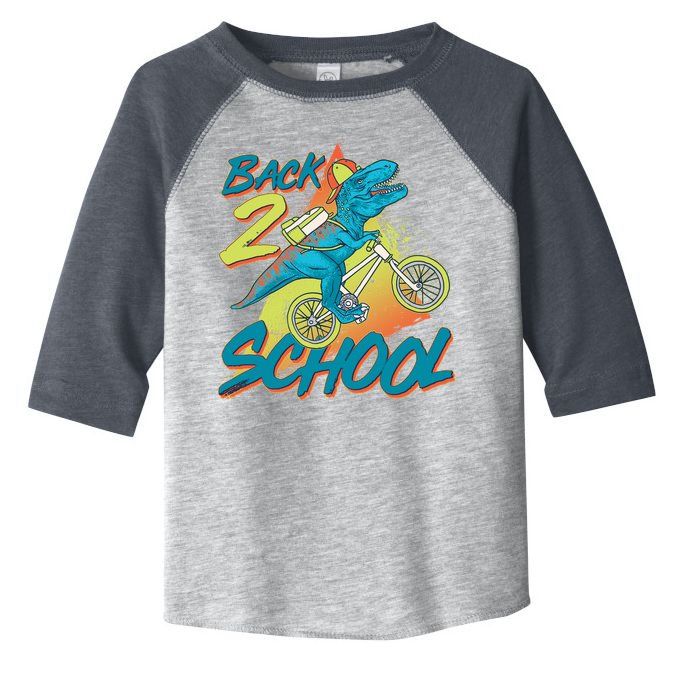Funny Retro 80's 90's Back To 2 School TRex Dinosaur Bike Toddler Fine Jersey T-Shirt