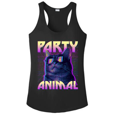 Funny Retro 80s Eighties Party Animal Cat Ladies PosiCharge Competitor Racerback Tank