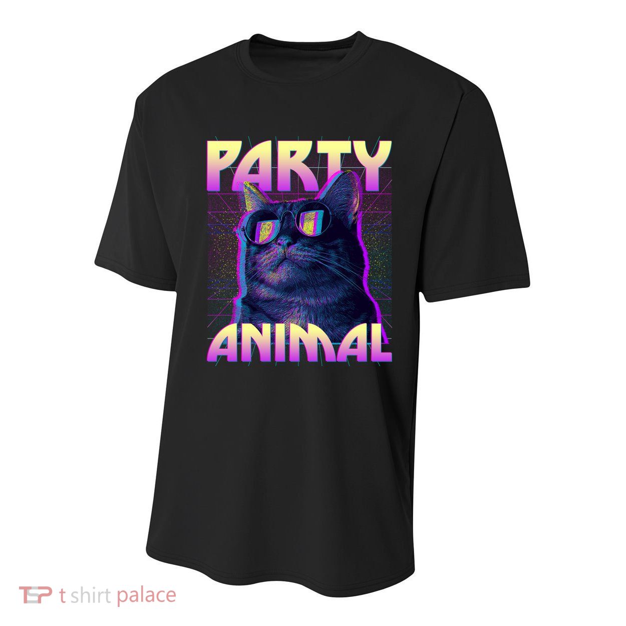 Funny Retro 80s Eighties Party Animal Cat Youth Performance Sprint T-Shirt