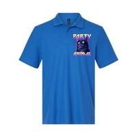 Funny Retro 80s Eighties Party Animal Cat Softstyle Adult Sport Polo