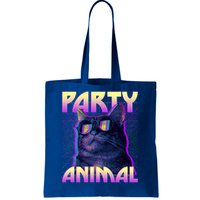 Funny Retro 80s Eighties Party Animal Cat Tote Bag