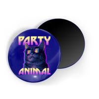 Funny Retro 80s Eighties Party Animal Cat Magnet