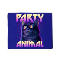 Funny Retro 80s Eighties Party Animal Cat Mousepad