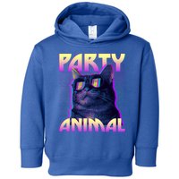 Funny Retro 80s Eighties Party Animal Cat Toddler Hoodie