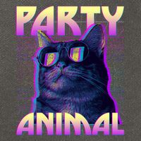 Funny Retro 80s Eighties Party Animal Cat Cotton Canvas Backpack