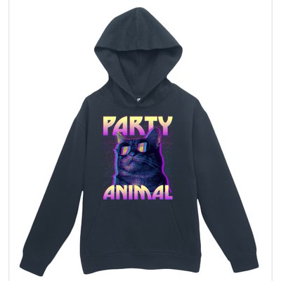 Funny Retro 80s Eighties Party Animal Cat Urban Pullover Hoodie