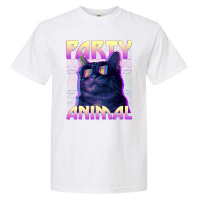 Funny Retro 80s Eighties Party Animal Cat Garment-Dyed Heavyweight T-Shirt