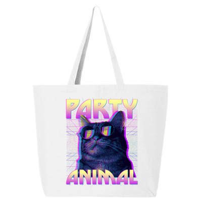 Funny Retro 80s Eighties Party Animal Cat 25L Jumbo Tote