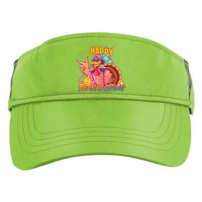 Funny Retro 80s 90s Thanksgiving Turkey Adult Drive Performance Visor