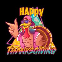 Funny Retro 80s 90s Thanksgiving Turkey City Backpack